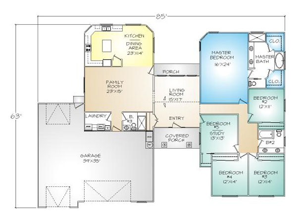 PMHI Avalon home floor plan with open living space, huge master bedroom and 3+ garage