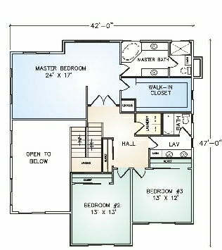 PMHI Emerald second floor plan with three bedrooms