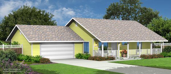 PMHI bodega home design with large covered porch and cement lap siding
